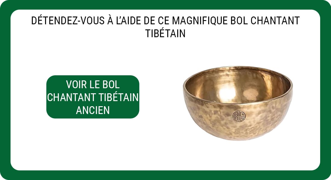 Une publicité pour un Bol Chantant Tibétain au style Ancien