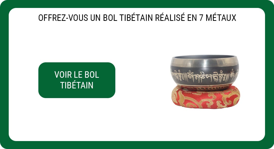 Une publicité pour un Bol Tibétain pour le Chakra Cœur