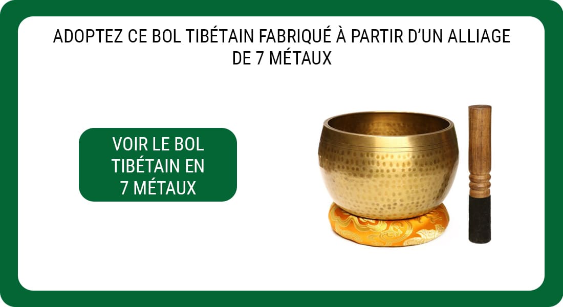 Une publicité pour un Bol Tibétain Martelé à la main traditionnel