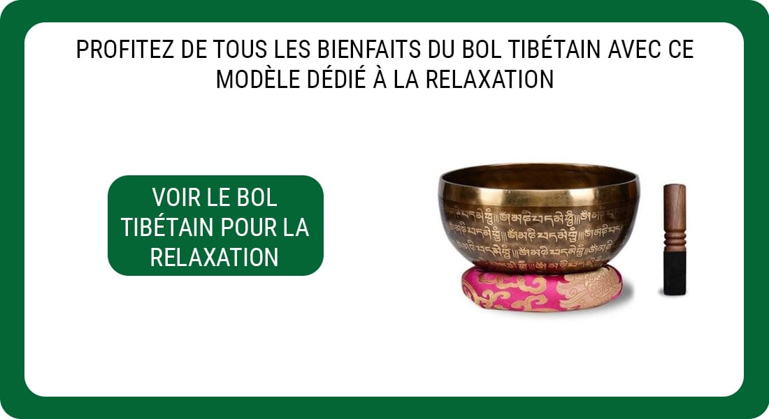 Une publicité pour un Bol Tibétain pour la Relaxation