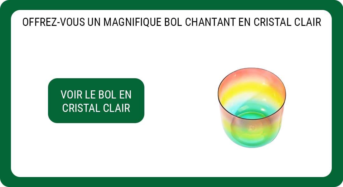 Une publicité pour un Bol Tibétain en Verre de cristal