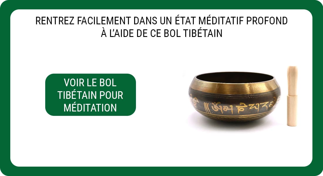 Une publicité pour un Bol Tibétain pour Méditation
