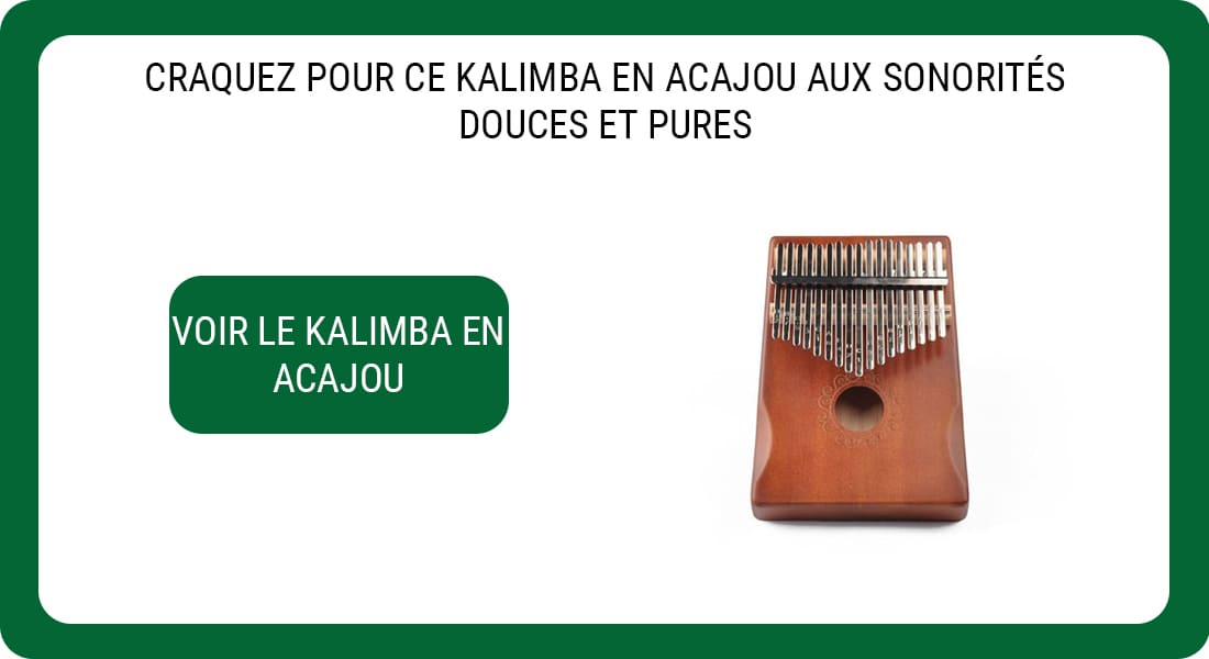 Une publicité pour un Kalimba en Acajou