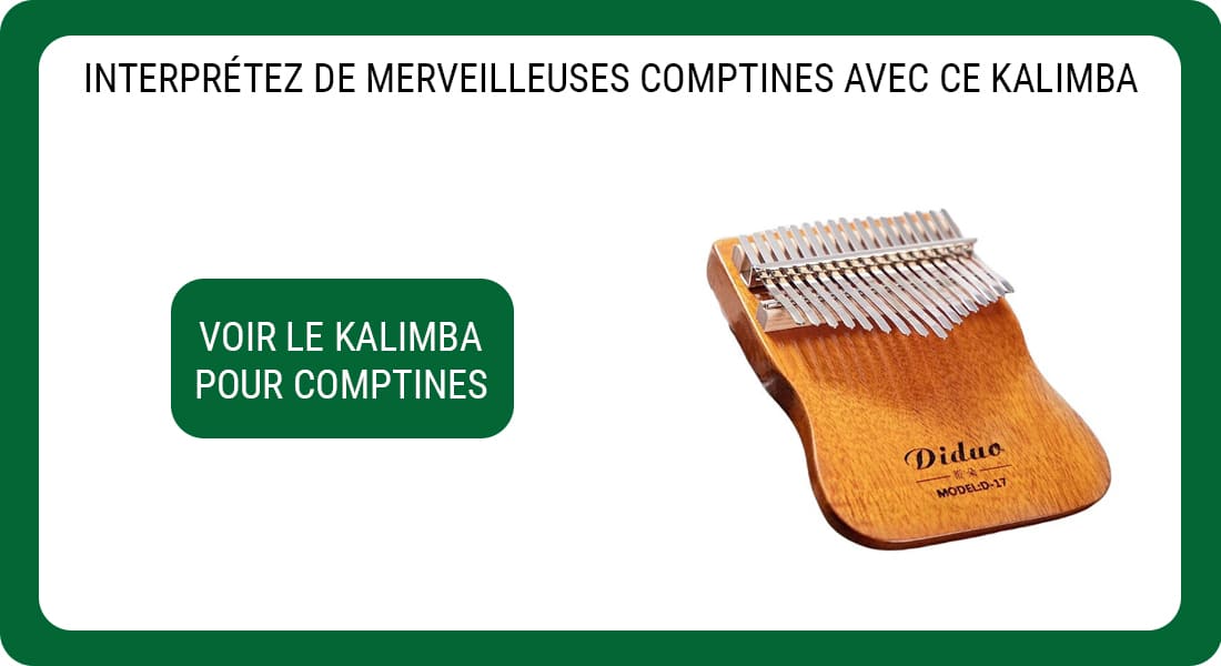 Une publicité pour un Kalimba destiné à jouer de Comptines