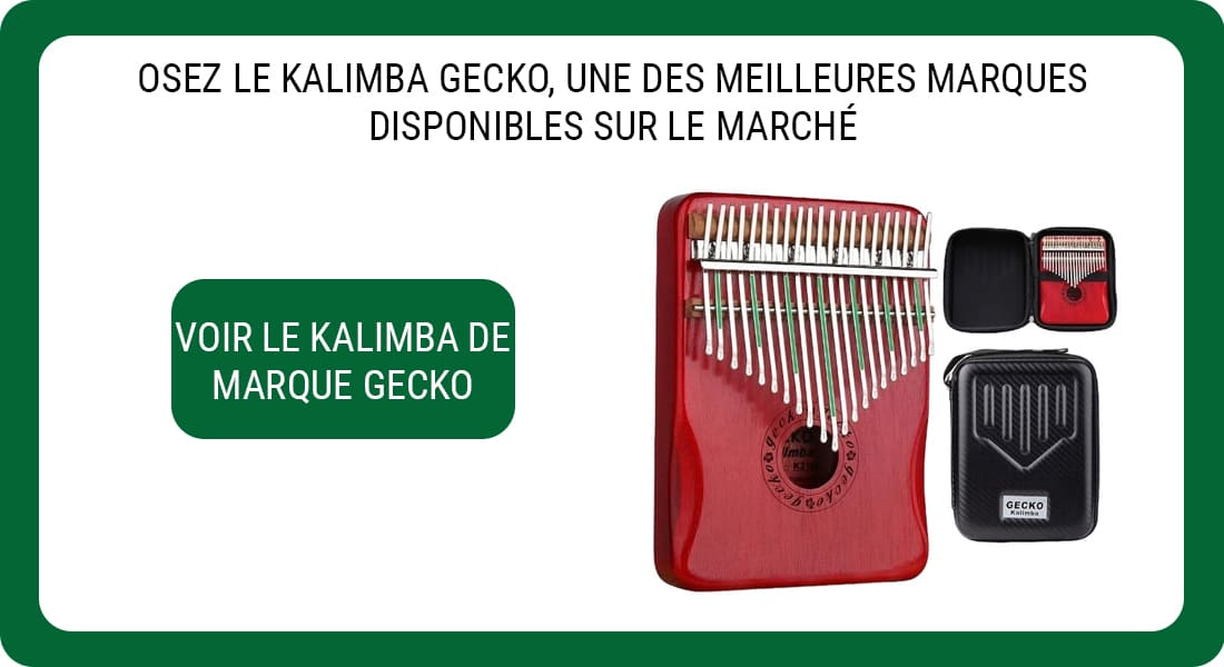 Une publicité pour un Kalimba de la marque Gecko modèle original