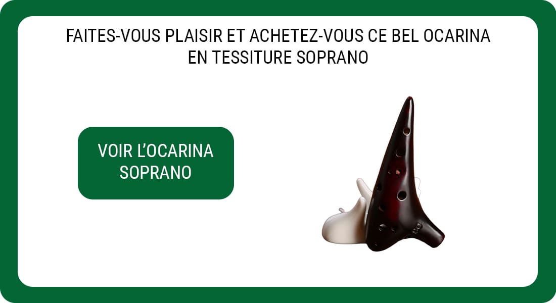 Une publicité pour un Ocarina en tessiture soprano