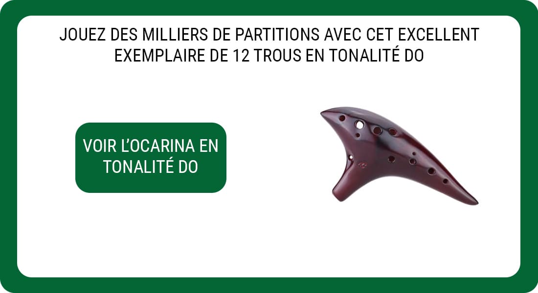 Une publicité pour une flûte de genre Ocarina