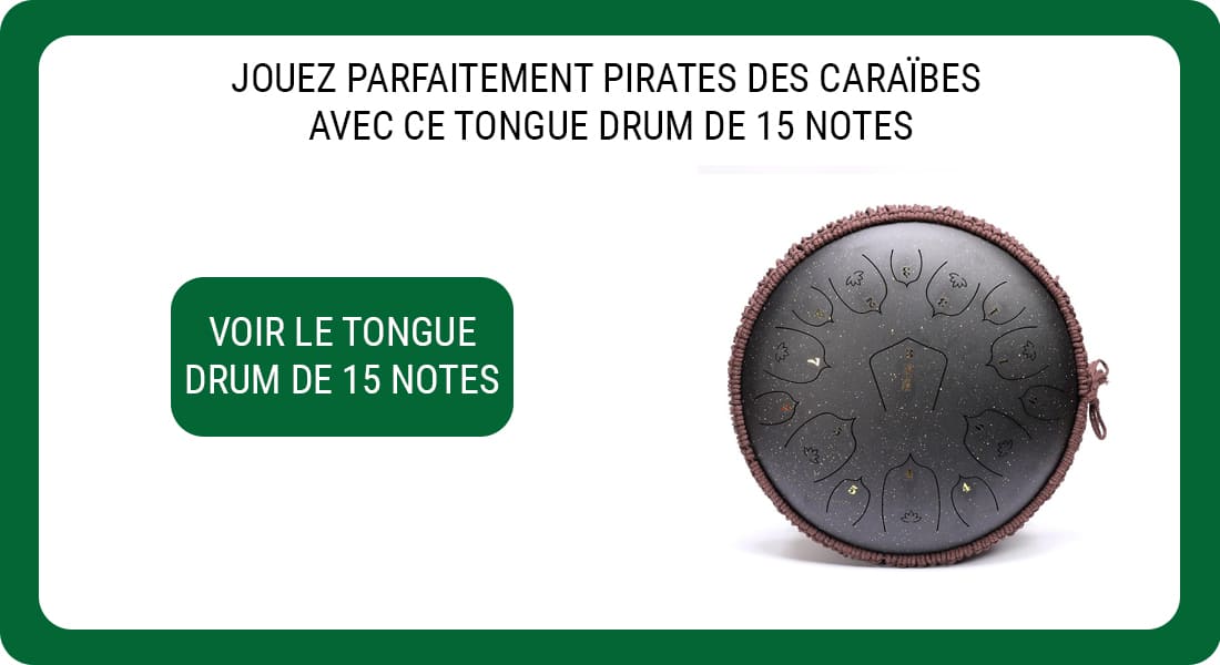 Publicité pour un Tongue Drum de 15 Notes