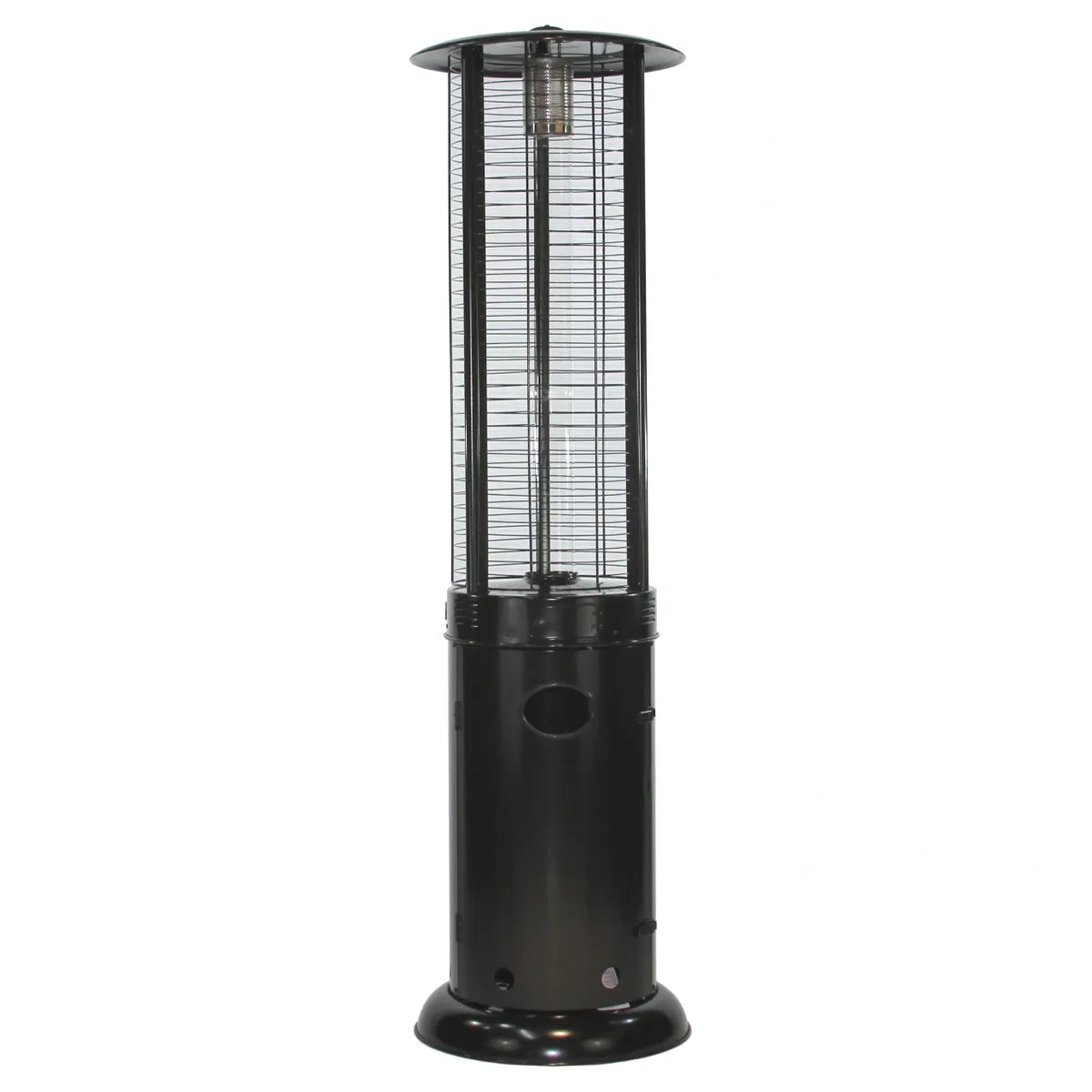 Radtec 80" Ellipse Flame Propane Patio Heater - Black with Clear Glass (41,000 BTU) 80-LLP-PT-HTR