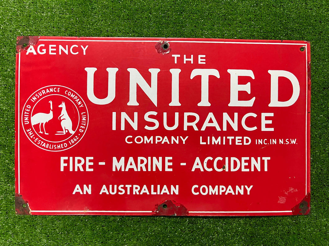 39) The United Insurance Company Limited Enamel Sign