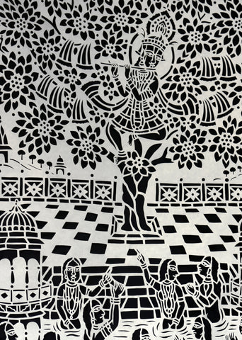 Raas Leela, Maha Raas Leela, Sanjhi art, Sanjhi Paper cutting, traditional art form Indian art, crafts of India