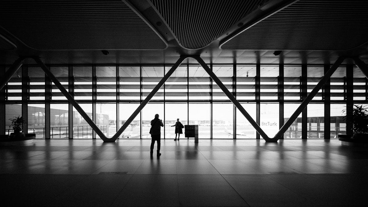 Black and white urban photo taken on the Laowa 10mm Wide Angle