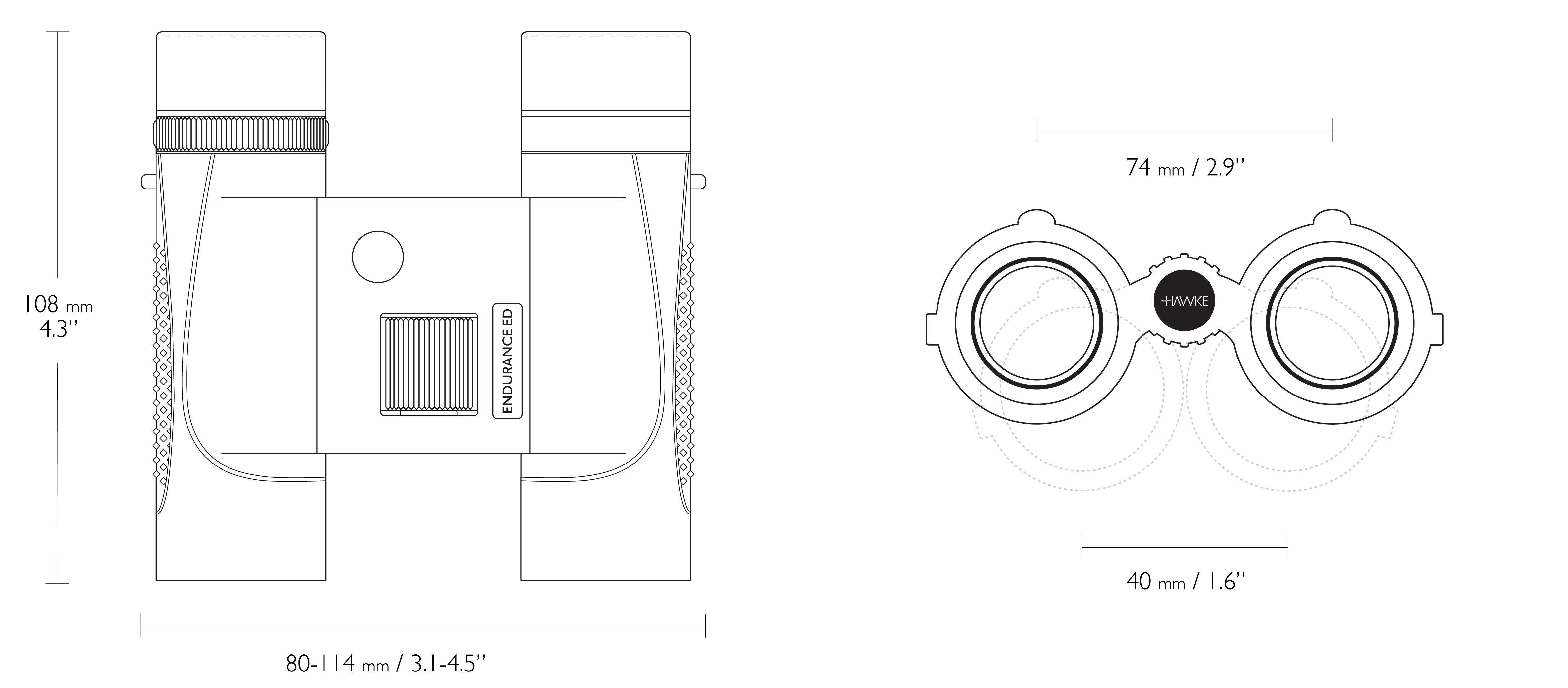 CAD Drawing of the binoculars