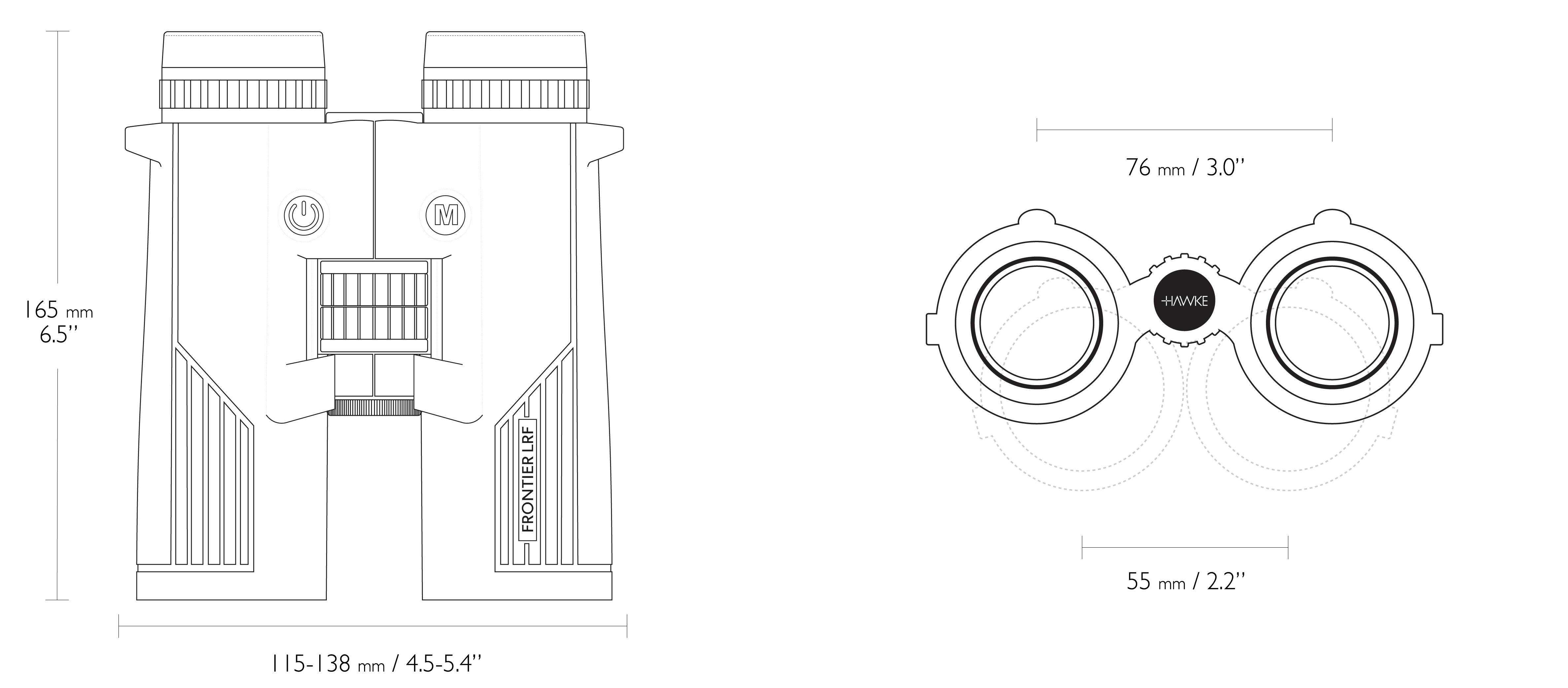 CAD Drawing of the binoculars