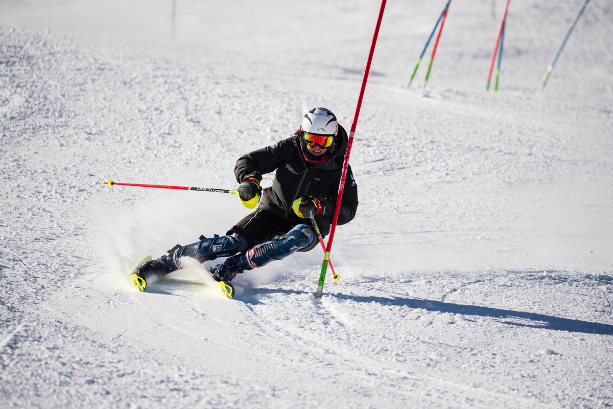 Photo of a skier racing