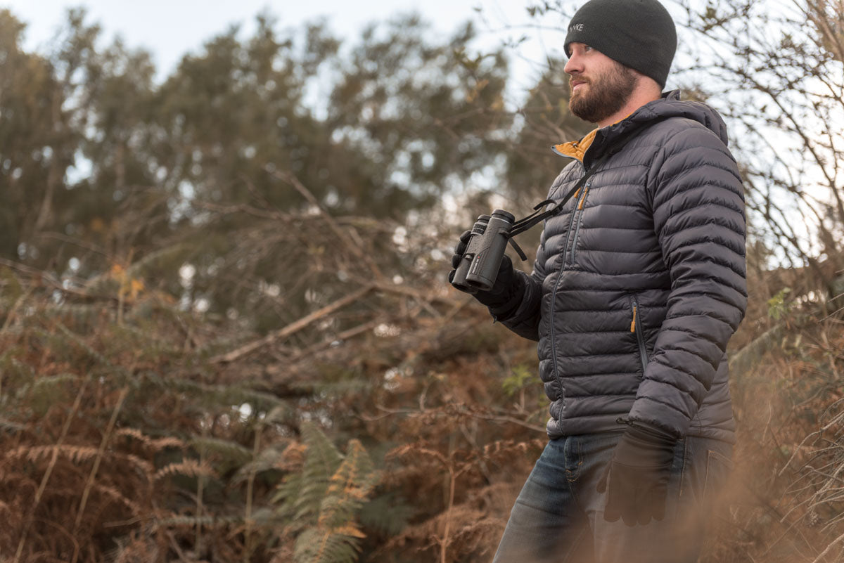 Lifestyle photo of the binoculars in use in the field