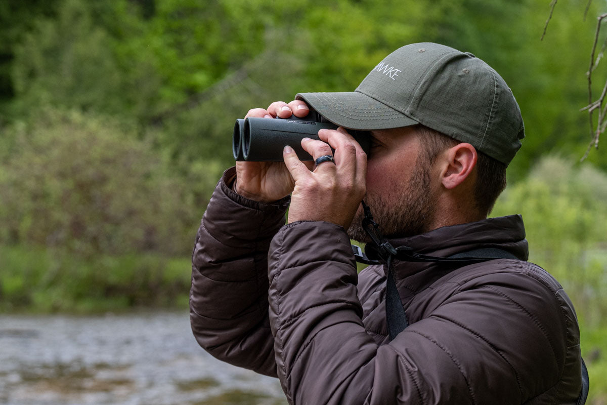 Lifestyle photo of the binoculars in use in the field