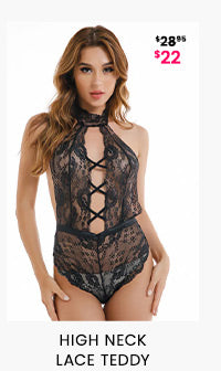 High Neck Lace Teddy