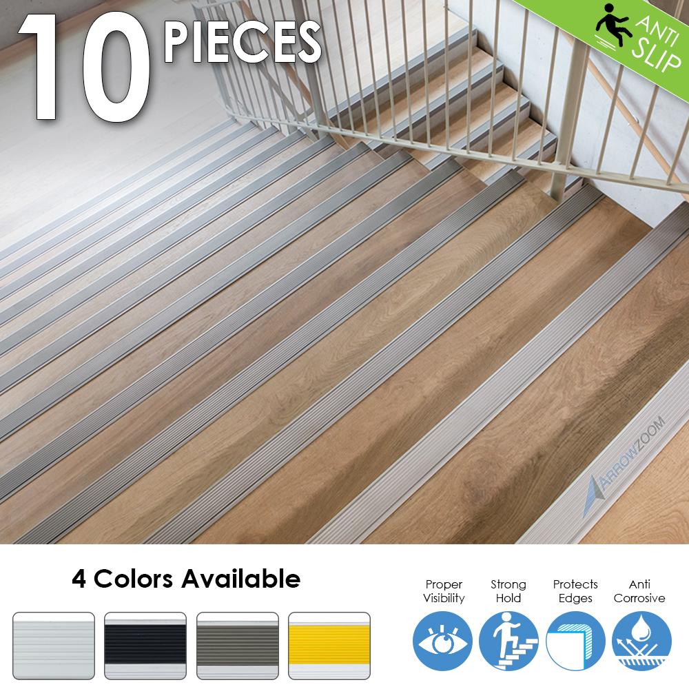 Stoutmoedig Haat Vul in Acepunch 10 Pcs Anti-Slip Aluminum Stair Nosing Rubberized Staircase S