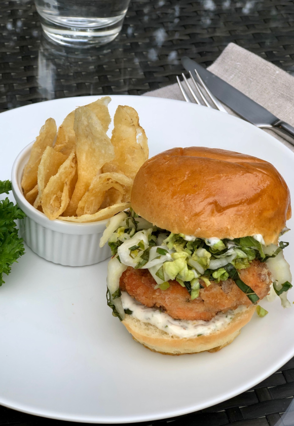 Ocean Trout Burgers with Remoulade and Slaw
