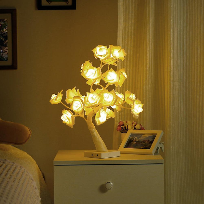 Rose Desk Lamp,24 LED Light|Table Lamps Tree - Zulbest