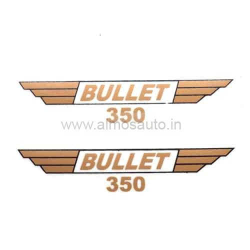 Pair Royal Enfield Bullet 350cc Silver Tool box 350 Decal Sticker Badge  Monogram | eBay