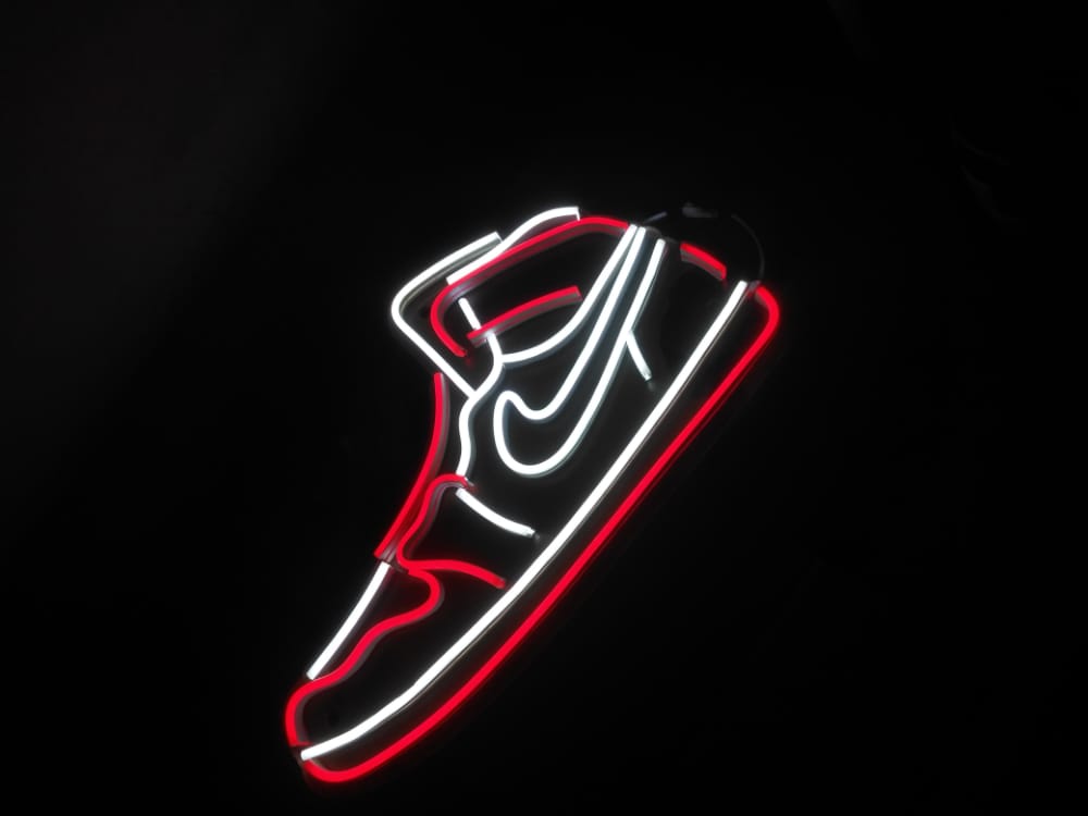 nike sneaker neon light