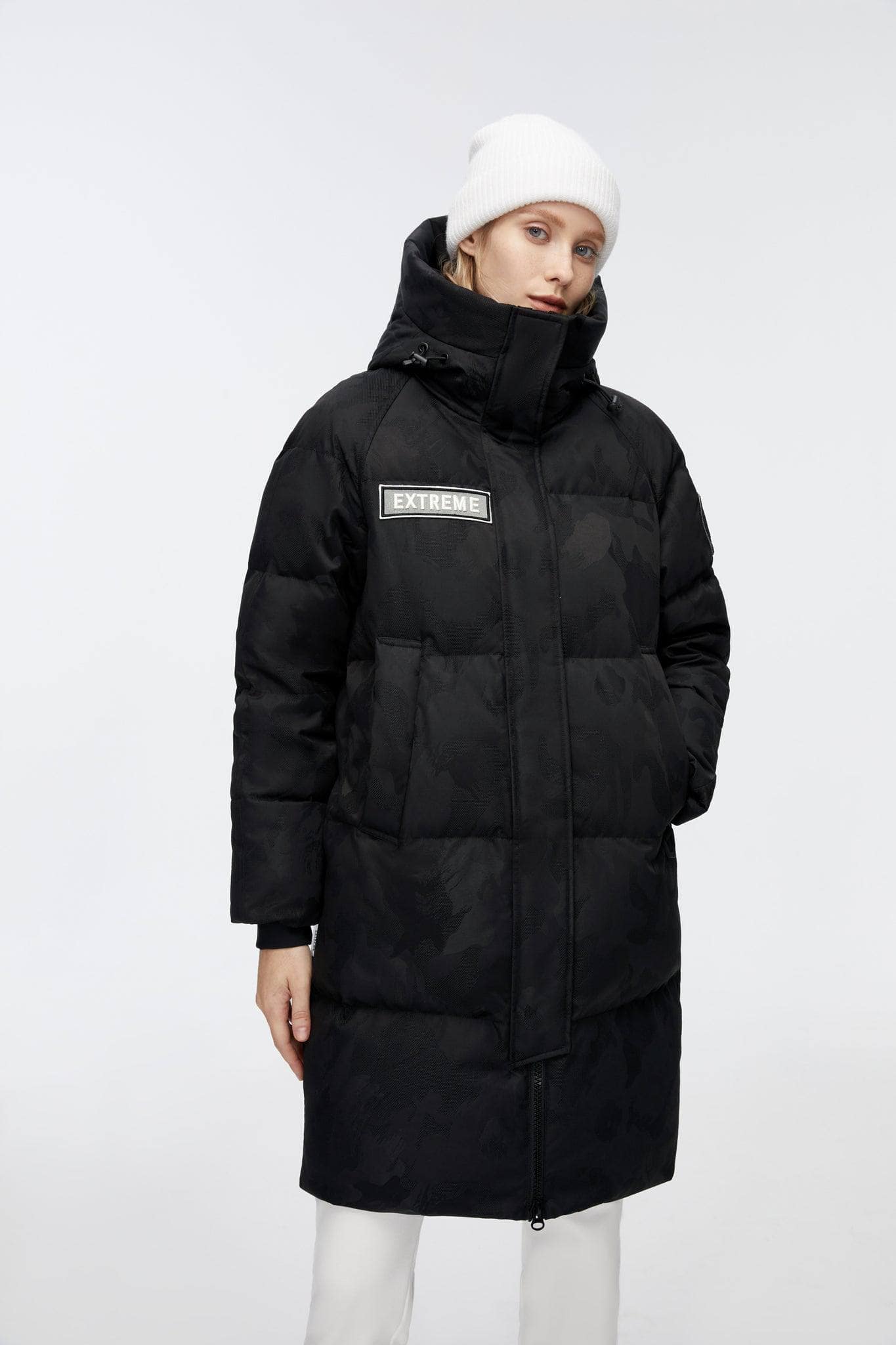 Mid-Length Goose Down Jacket With Hood | Bosideng
