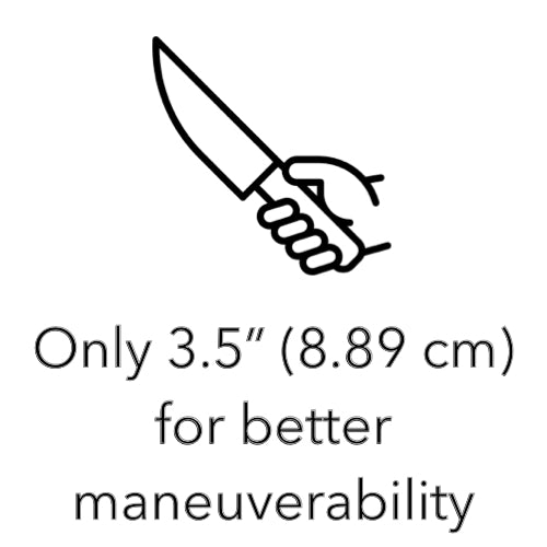 Only 3.5” (8.89 cm) for better maneuverability