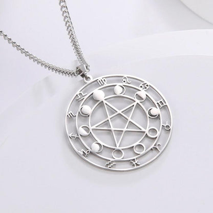 Constellations Zodiac Pentagram Necklace Witchcraft Necklace-MoonChildWorld