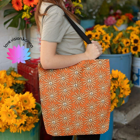 Boho Sunflower Hippie Mcm Tote Bag |  Large