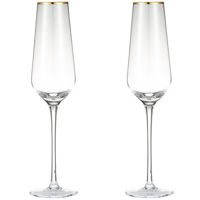 BERKWARE Premium Champagne Flutes - Crystal Tulip Champagne Glasses - 7.7  oz each (Set of 2)