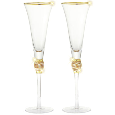 4-Piece: Berkware Tall Wine Glasses with Gold Tone Rim