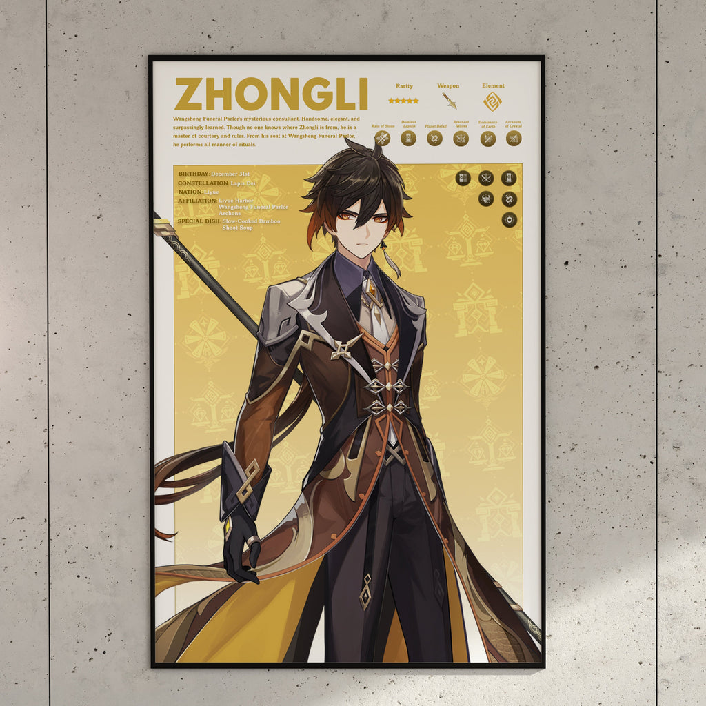 ZHONGLI | Gaming Poster – CustomPrintHaus