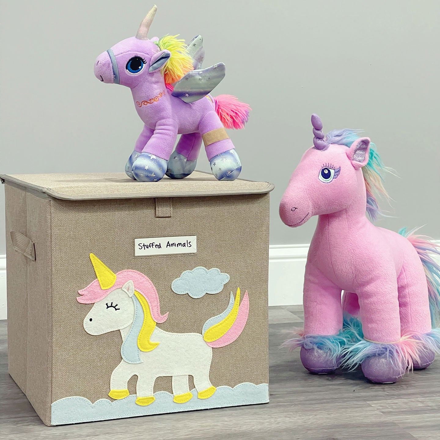 unicorn stuffed animal toy storage