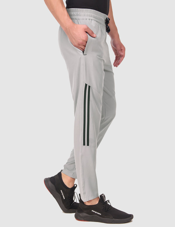 Fitinc Men's Polyester and Lycra Track Pants with 2 Side Zipper
