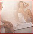 women in sauna steam