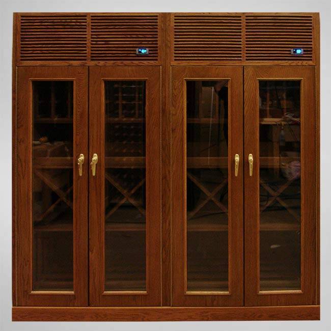 Custom 4-Door Wood & Glass Cabinets Thumbnail 2