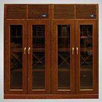 Custom 4-Door Wood & Glass Cabinets Thumbnail 1