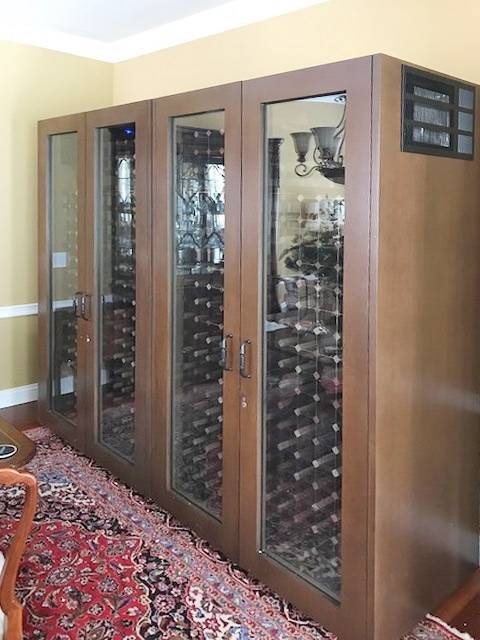 Custom 4-Door Glass Wine Cabinet Thumbnail 2