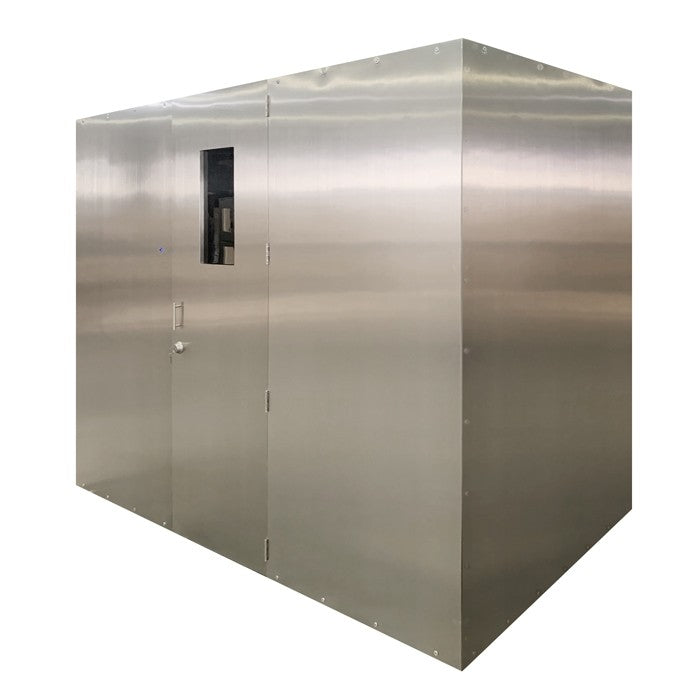 Custom Brushed Stainless Steel Walk-In Wine Cabinet Thumbnail 2