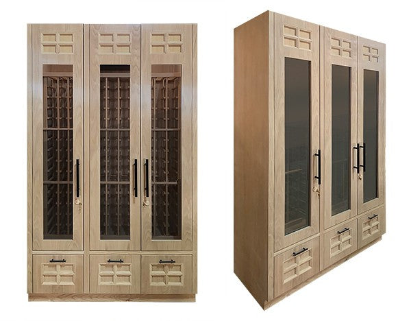 Custom 3-Door<br>Wood and Glass Wine Cabinets Thumbnail