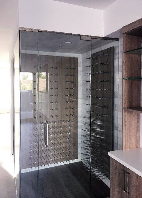 Custom Glass Cabinet with Peg Racks Thumbnail 1