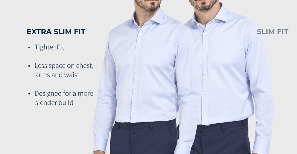 Description of the Alder & Green Extra Slim Fit Shirt. Cut to a tighter fit and more suitable for slender body types and people who like to wear their clothes tight.