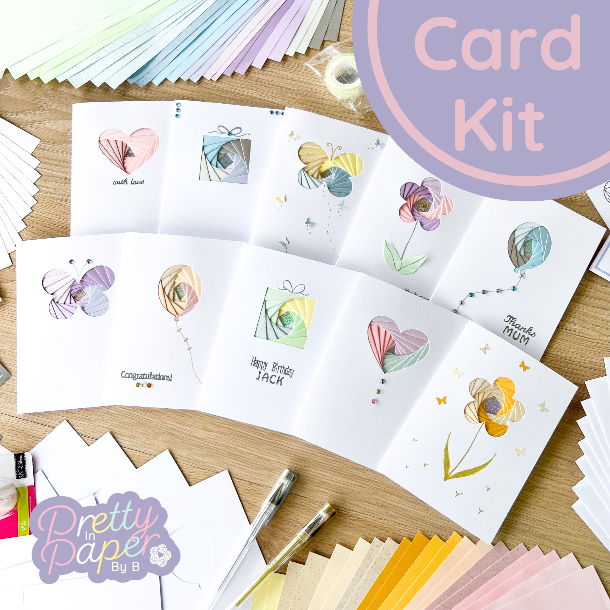 Beginner Iris Folding Card Making Kit, Deluxe Starter Kit, Craft Kit Gift, Pretty In Paper By B