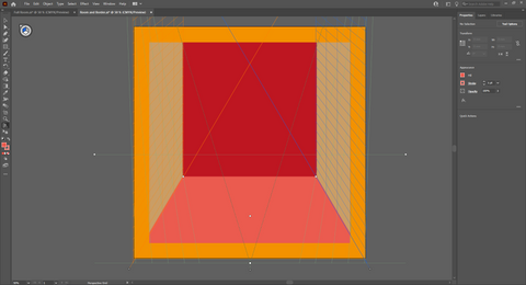 3D grid drawing on Adobe Illustrator computer design software
