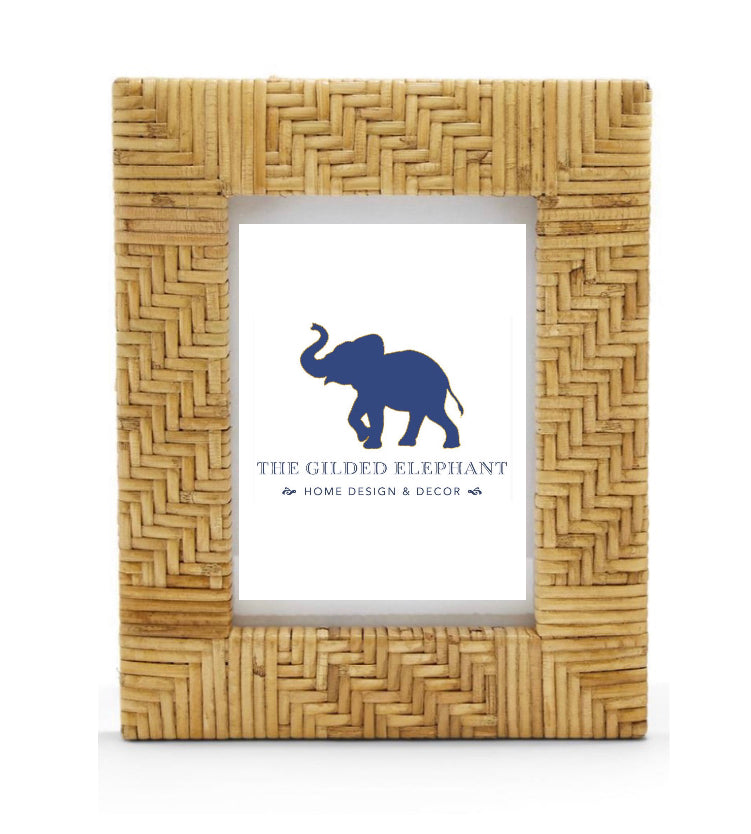 Rattan cross hatch and braided frame - 4 x 6