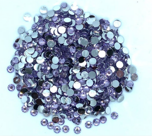 Dark Amethyst AB Resin Round Flat Back Rhinestones – The Glittery Pig, LLC