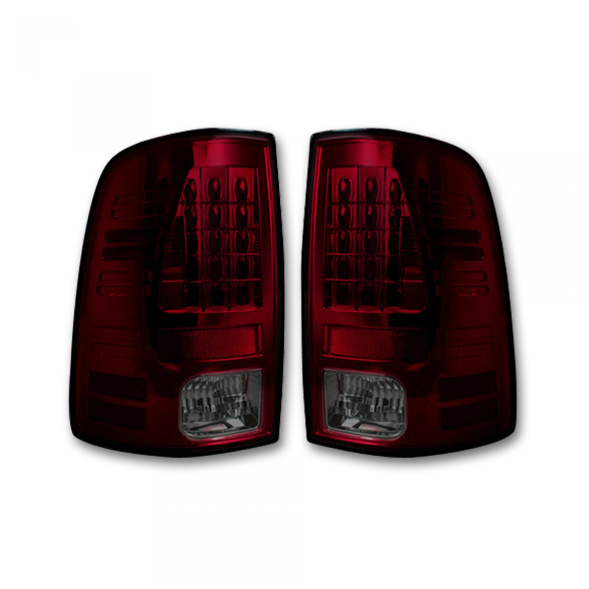 Dodge RAM 1500 2013-2018 (Replaces OEM LED ONLY) Tail Lights LED in Dark Red Smoked