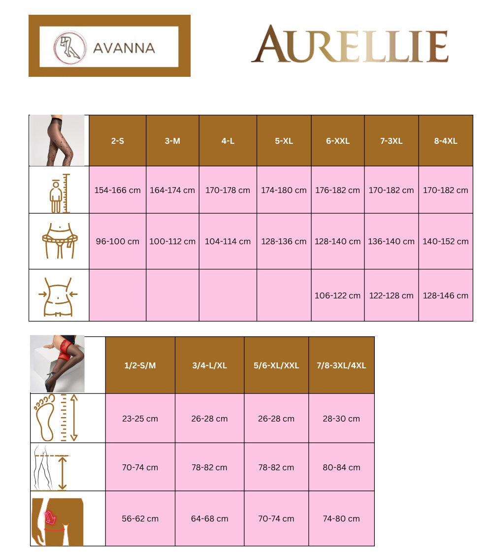 Aurellie Hosiery Size Chart Avanna